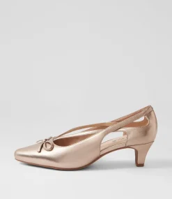 Women SUPERSOFT Comfort|Heels-Lantana Champagne Leather Heels