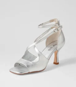 Women TOP END Heels|Sandals-LANYEY TO SILVER LEATHER