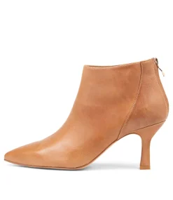 Women TOP END Boots-Lara Tan Leather Ankle Boots