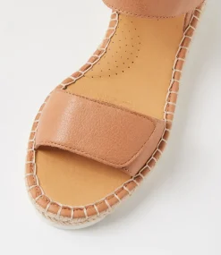 Women DIANA FERRARI Flats|Sandals-Lareen Dark Tan White Leather Sandals