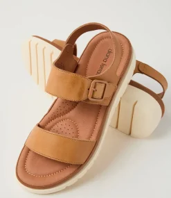 Women DIANA FERRARI Heels|Flats-Larmeen Tan Leather Sandals