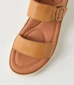 Women DIANA FERRARI Heels|Flats-Larmeen Tan Leather Sandals