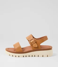 Women DIANA FERRARI Heels|Flats-Larmeen Tan Leather Sandals