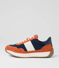 COLORADO Sneakers|Casuals-Larny Orange Navy Suede Nylon Sneakers
