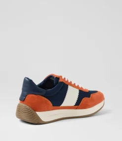COLORADO Sneakers|Casuals-Larny Orange Navy Suede Nylon Sneakers