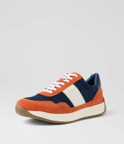 COLORADO Sneakers|Casuals-Larny Orange Navy Suede Nylon Sneakers