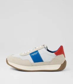 COLORADO Sneakers|Casuals-Larny White Blue Red Suede Nylon Sneakers