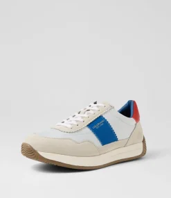 COLORADO Sneakers|Casuals-Larny White Blue Red Suede Nylon Sneakers