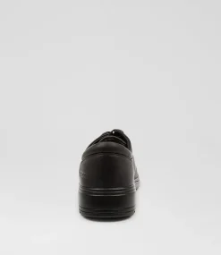 ROC Senior School Shoes-Larrikin Senior Black Leather Lace Up Shoes