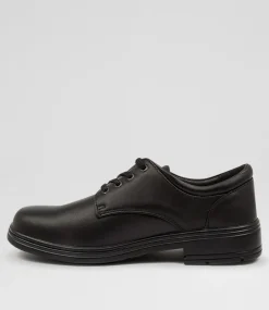 ROC Senior School Shoes-Larrikin Senior Black Leather Lace Up Shoes