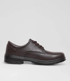 ROC Senior School Shoes-Larrikin Senior Brown Leather Lace Up Shoes