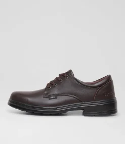 ROC Senior School Shoes-Larrikin Senior Brown Leather Lace Up Shoes