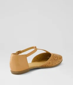 Women DIANA FERRARI Flats-Larvey Dark Tan Leather Flat Shoes