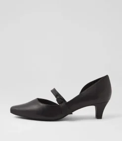 Women SUPERSOFT Dress|Comfort-Lashi Black Leather Heels