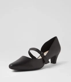 Women SUPERSOFT Dress|Comfort-Lashi Black Leather Heels