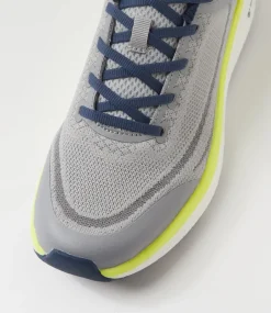 COLORADO Sport School Shoes|Senior School Shoes-Lasser Snr B Grey Navy Knit Sneakers