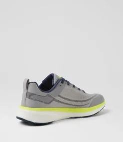 COLORADO Sport School Shoes|Senior School Shoes-Lasser Snr B Grey Navy Knit Sneakers