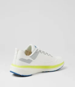 COLORADO Sport School Shoes|Senior School Shoes-Lasser Snr G White Blue Knit Sneakers