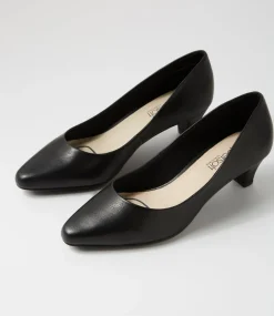 Women SUPERSOFT Dress|Comfort-Lateley Black Leather Heels