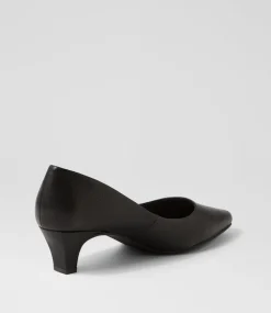 Women SUPERSOFT Dress|Comfort-Lateley Black Leather Heels