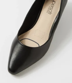 Women SUPERSOFT Dress|Comfort-Lateley Black Leather Heels