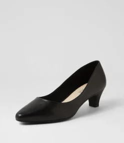 Women SUPERSOFT Dress|Comfort-Lateley Black Leather Heels