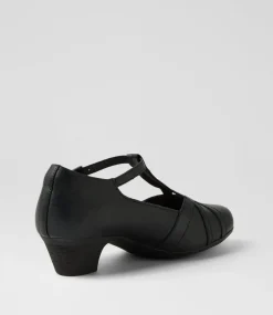 Women SUPERSOFT Comfort|Heels-Latissh Black Leather Heels