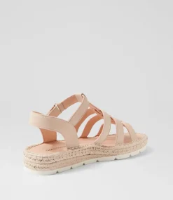 Women DIANA FERRARI Flats|Sandals-Latrobe Nougat Leather Sandals
