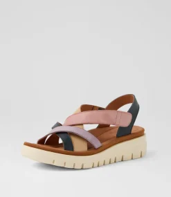 Women DIANA FERRARI Heels|Flats-Launie Berry Leather Sandals