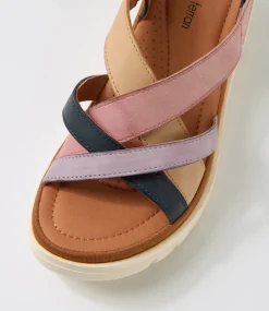 Women DIANA FERRARI Heels|Flats-Launie Berry Leather Sandals