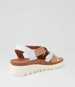 Women DIANA FERRARI Flats|Sandals-Launie Latte Leather Sandals