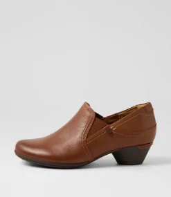 Women COB HILL Heels-Laurel Shootie Brown Leather Heels