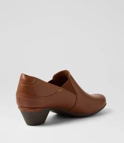 Women COB HILL Heels-Laurel Shootie Brown Leather Heels
