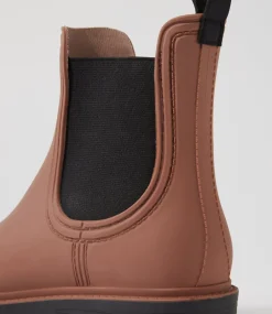 Women DIANA FERRARI Boots-Laurina2 Choc Black Gumboot Ankle Boots