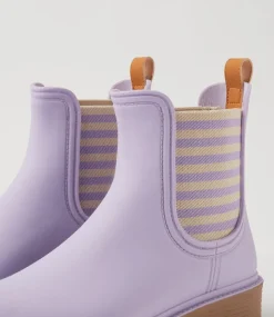 Women DIANA FERRARI Boots-Laurina2 Lilac Stripe Gumboot Ankle Boots