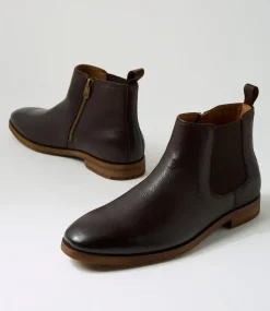 COLORADO Boots|Dress Shoes-Lavas Dark Brown Tumble Leather Chelsea Boots