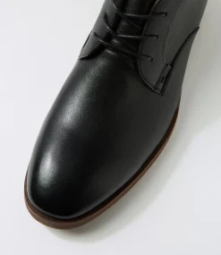 COLORADO Boots|Dress Shoes-Lavra Black Tumble Leather Lace Up Boots
