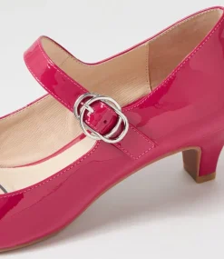 Women SUPERSOFT Comfort|Mary Janes-Lays Dark Fuchsia Covered Patent Leather Mary Jane Heels