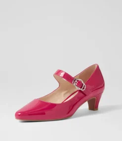 Women SUPERSOFT Comfort|Mary Janes-Lays Dark Fuchsia Covered Patent Leather Mary Jane Heels