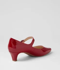 Women SUPERSOFT Comfort|Mary Janes-Lays Dark Red Covered Patent Leather Mary Jane Heels