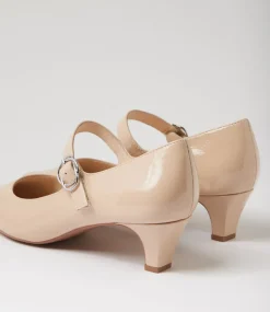 Women SUPERSOFT Comfort|Mary Janes-Lays Nude Covered Patent Leather Mary Jane Heels