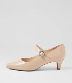 Women SUPERSOFT Comfort|Mary Janes-Lays Nude Covered Patent Leather Mary Jane Heels