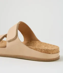 Women DIANA FERRARI Flats|Sandals-Leef Nougat Leather Sandals
