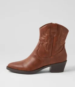 Women I LOVE BILLY Boots-Leenie Tan Ankle Boots