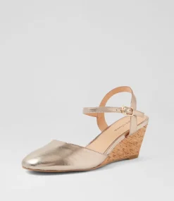 Women DIANA FERRARI Heels-Leisal Champagne Cork Leather Heels