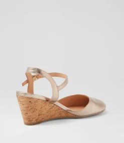 Women DIANA FERRARI Heels-Leisal Champagne Cork Leather Heels