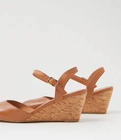 Women DIANA FERRARI Heels-Leisal Dark Tan Cork Leather Heels