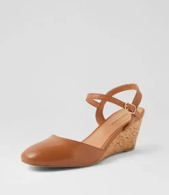 Women DIANA FERRARI Heels-Leisal Dark Tan Cork Leather Heels