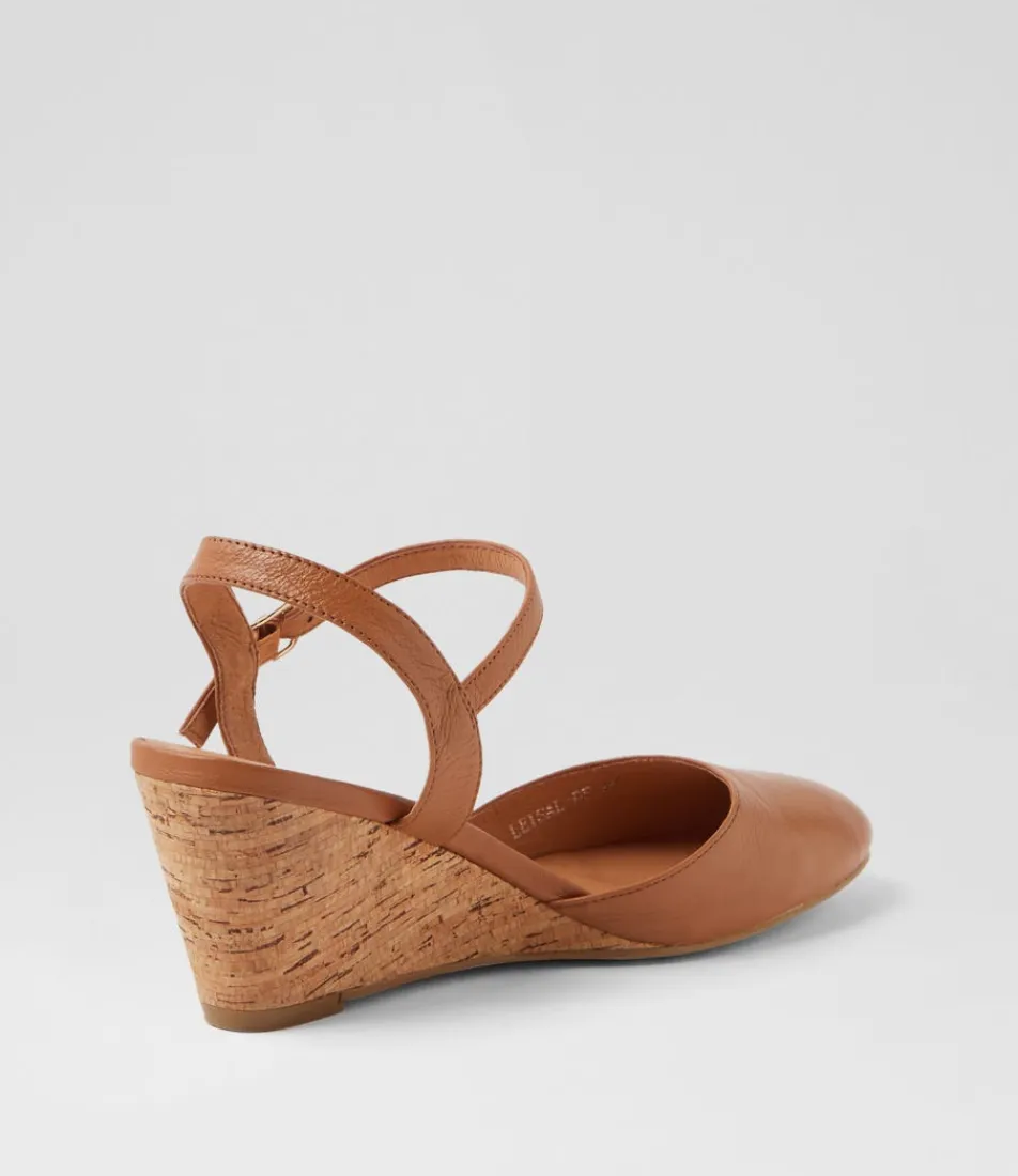 Women DIANA FERRARI Heels-Leisal Dark Tan Cork Leather Heels