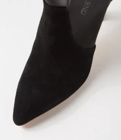 Women TOP END Boots-Lenka Black Suede Mesh Ankle Boots